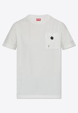 Kenzo Logo-Embroidered Crewneck T-shirt White FF52TS150 4SG-02