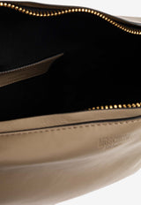 Moschino Slouchy Leather Shoulder Bag Beige MC4159PP1M OA0-104