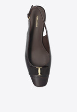 Ferragamo 30 Iconic Bow Slingback Pumps Brown 01J702 RIVADA C 779859-TESTA DI MORO