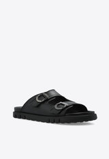 صندل من الجلد بحزام مزدوج