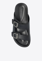 صندل من الجلد بحزام مزدوج