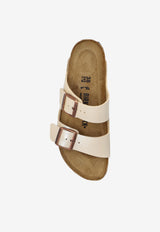Birkenstock Arizona Leather Buckled-Straps Slides Cream 1009921 0-GRACEFUL PEARL WHITE