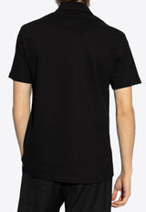 Versace Embroidered Chain Crest Polo T-shirt Black 1013906 1A13413-1B000