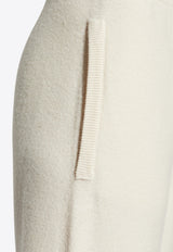 Versace Wool-Blend Flared Towel Pants Cream 1013430 1A10005-1W540