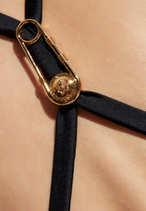 Versace Crystal-Embellished One-Piece Swimsuit Black 1018367 1A13678-2B740