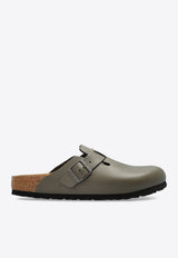 Birkenstock Boston Natural Leather Flat Clogs Gray 1029156 0-CONCRETE GRAY