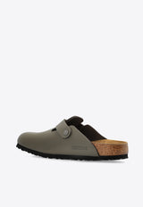 Birkenstock Boston Natural Leather Flat Clogs Gray 1029156 0-CONCRETE GRAY