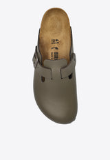 Birkenstock Boston Natural Leather Flat Clogs Gray 1029156 0-CONCRETE GRAY