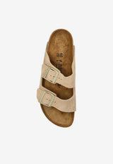 Birkenstock Arizona Suede Buckled-Straps Slides Beige 1029260 0-SANDCASTLE