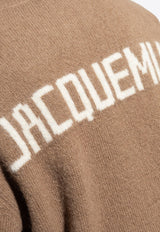 Jacquemus La Maille Logo-Intarsia Sweater Brown 245KN295 2329-810