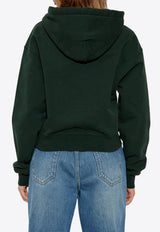 هودي بشريط حرير مُضلع يحمل شعار الماركة