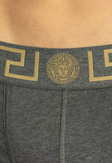 Versace Logo-Waistband Briefs Gray AU10026 1A10011-A9X1