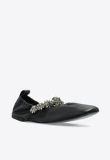 Stella McCartney Elsa Crystal Strap Ballet Flats Black 810497 W1IL0-1000