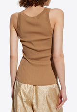 Max Mara Eliadi Ribbed Wool Top Brown ELIADI 2511361021-005