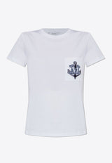 Max Mara Acacia Jersey T-shirt with Embroidery White ACACIA 2511941031-007