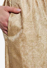 Max Mara Domizia Printed Silk Pants Gold DOMIZIA 2511131181-001