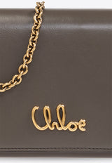 Chloé Iconic Flap Chain Wallet Gray CH25SP485 O16-036