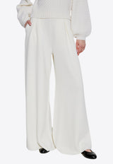Max Mara Medium Wide-Leg Wool Pants White MEDIUM 2511331021-001
