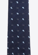 Etro Patterned Silk Tie Navy MASA0001 AQ131-S9883