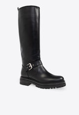 Gianvito Rossi Thiago Leather Knee-High Boots Black G80151 20GOM-VGINERO