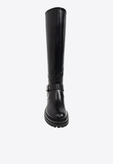 Gianvito Rossi Thiago Leather Knee-High Boots Black G80151 20GOM-VGINERO