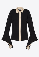 قميص بيو من حرير الشارميوس