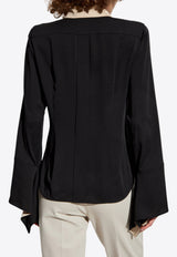 قميص بيو من حرير الشارميوس