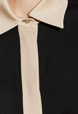 قميص بيو من حرير الشارميوس