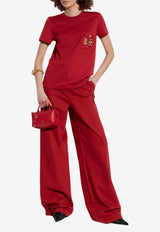 Max Mara Nunzio Logo-Embroidered T-shirt Red NUNZIO 2511941021-005