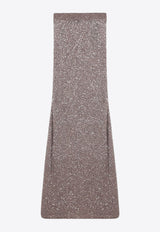 Balenciaga Sequin Embellished Maxi Skirt Brown 813119T7196/Q_BALEN-2182