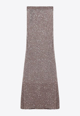 Balenciaga Sequin Embellished Maxi Skirt Brown 813119T7196/Q_BALEN-2182