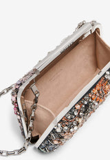 Alexander McQueen Smashed Embroidered T-bar Box Clutch Multicolor 81371517HNA 8490