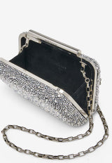 Alexander McQueen Studded T-bar Box Clutch Bag Crystal 8137151BLOQ 1000