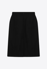 Balenciaga Hourglass Wool Gabardine Skirt Black 814083TPT24/Q_BALEN-1000