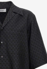 Alexander McQueen Skull Jacquard Bowling Shirt Black 814693QRABU 1010