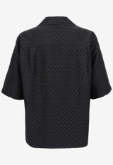 Alexander McQueen Skull Jacquard Bowling Shirt Black 814693QRABU 1010
