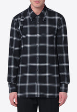 Alexander McQueen Twin Needle Harness Checkered Shirt Black 814736QSABR/Q_ALEXQ-1058
