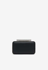 Alexander McQueen Crystal Embellished T-bar Box Clutch Bag Black 8147701AAJD 1000