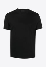 Prada Logo Embroidered T-shirt Black UJN712S2111YDP_F0002