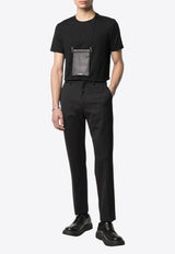 Prada Logo Embroidered T-shirt Black UJN712S2111YDP_F0002