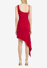 Courrèges Knot Asymmetric Midi Dress Red 125CRO538PL0147_4015