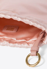 Miu Miu Logo Plaque Satin Pouch Bag Pink 5NG010049_F0615_TH