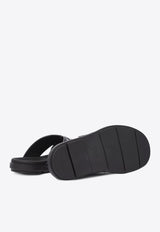 Prada Triangle Logo Criss-Cross Sandals Black 2X3111FG0003LEM_F0002