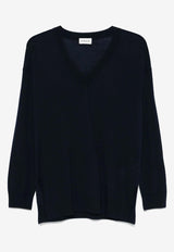 P.A.R.O.S.H Linfa V-Neck Wool Blend Sweater Blue D511668LINFA25_012