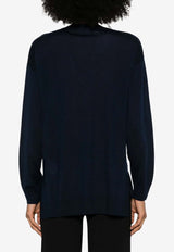 P.A.R.O.S.H Linfa V-Neck Wool Blend Sweater Blue D511668LINFA25_012