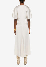 Isabel Marant Keany Satin Midi Dress White RO0681FAC1J04I_20CK