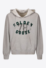 Golden Goose DB Vintage Logo Printed Hoodie Gray GUP02170P001861_60583