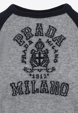 Prada Logo Intarsia Knit Top Gray P24N2CSOOO16M0_F0MZQ