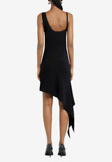 Courrèges Knot Asymmetric Midi Dress Black 125CRO538PL0147_9999