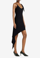 Courrèges Knot Asymmetric Midi Dress Black 125CRO538PL0147_9999